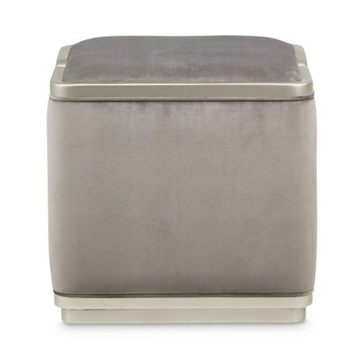 AICO Furniture Linea Ottoman in Silver Mist - Furniture Land (Milwaukee, WI)