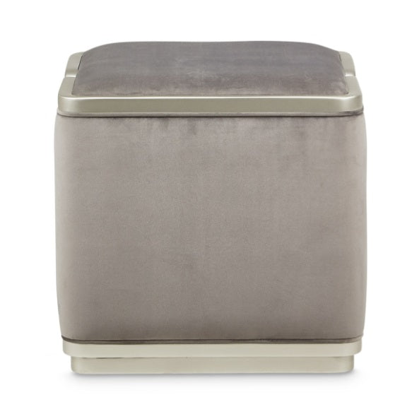 AICO Furniture Linea Ottoman in Silver Mist - Furniture Land (Milwaukee, WI)