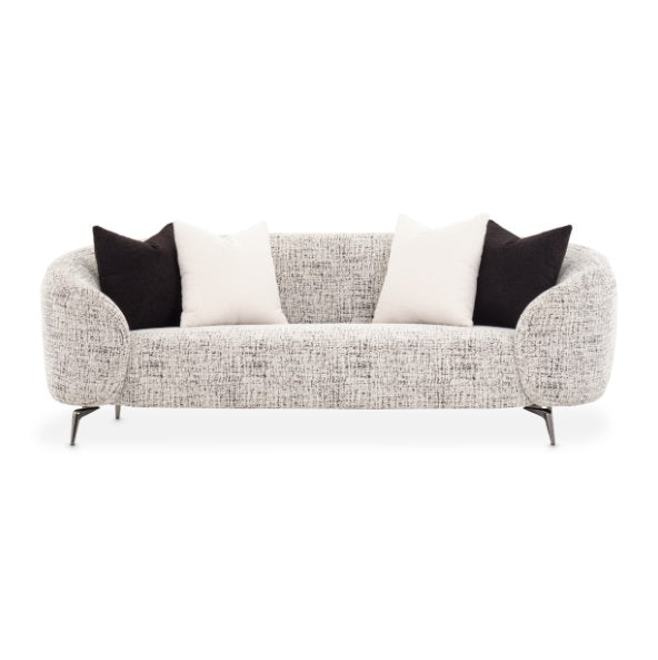 AICO Furniture Noir Sofa Cookie in Black Nickel - Furniture Land (Milwaukee, WI)