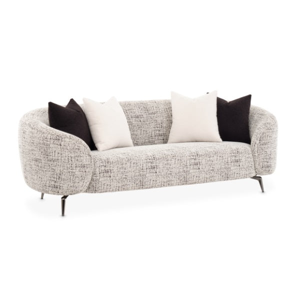 AICO Furniture Noir Sofa Cookie in Black Nickel - Furniture Land (Milwaukee, WI)