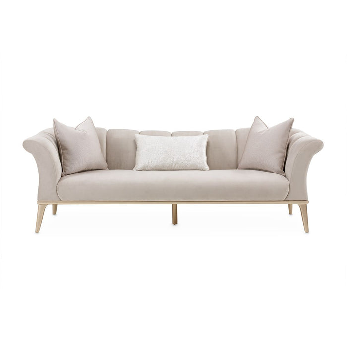 AICO Yvette Sofa in Porcini Medium Champagne - Furniture Land (Milwaukee, WI)