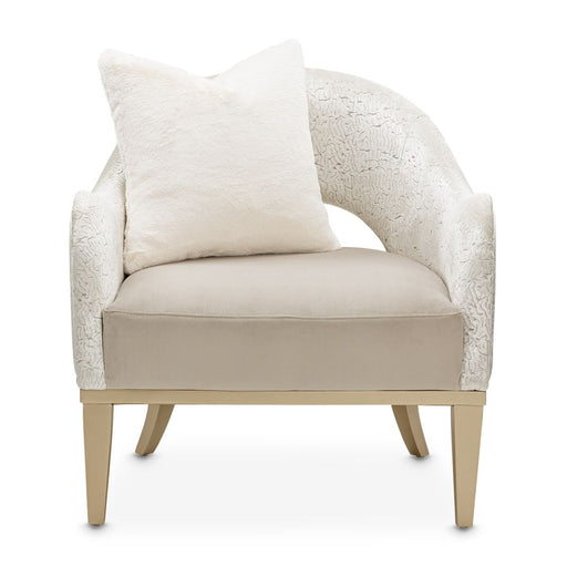 AICO Yvette Accent Chair in Porcini Medium Champagne - Furniture Land (Milwaukee, WI)
