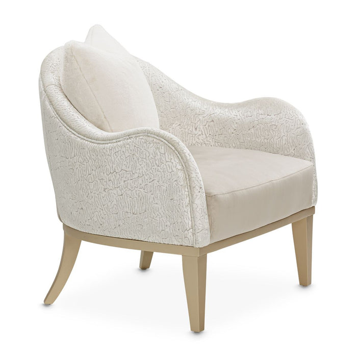 AICO Yvette Accent Chair in Porcini Medium Champagne - Furniture Land (Milwaukee, WI)