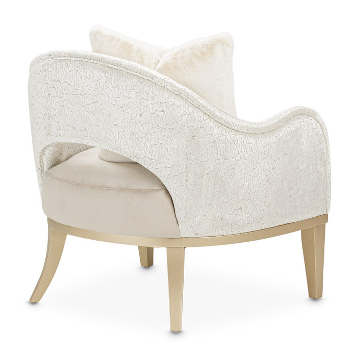 AICO Yvette Accent Chair in Porcini Medium Champagne - Furniture Land (Milwaukee, WI)