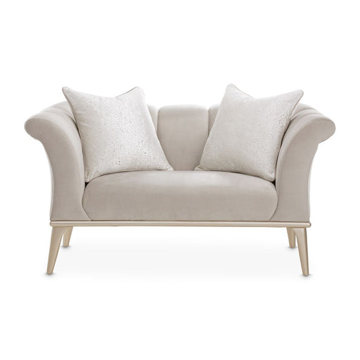 AICO Yvette Chair and A Half in Porcini Medium Champagne - Furniture Land (Milwaukee, WI)