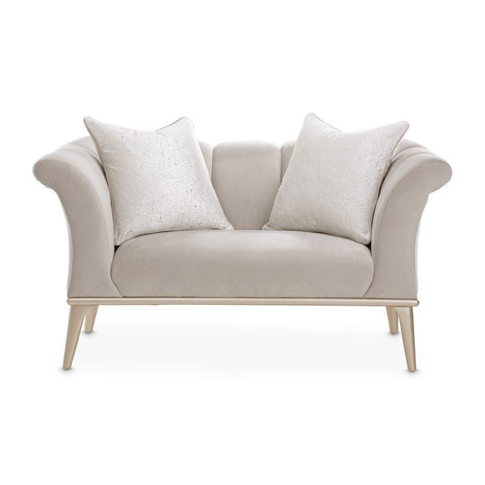AICO Yvette Chair and A Half in Porcini Medium Champagne - Furniture Land (Milwaukee, WI)