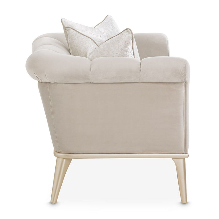 AICO Yvette Chair and A Half in Porcini Medium Champagne - Furniture Land (Milwaukee, WI)