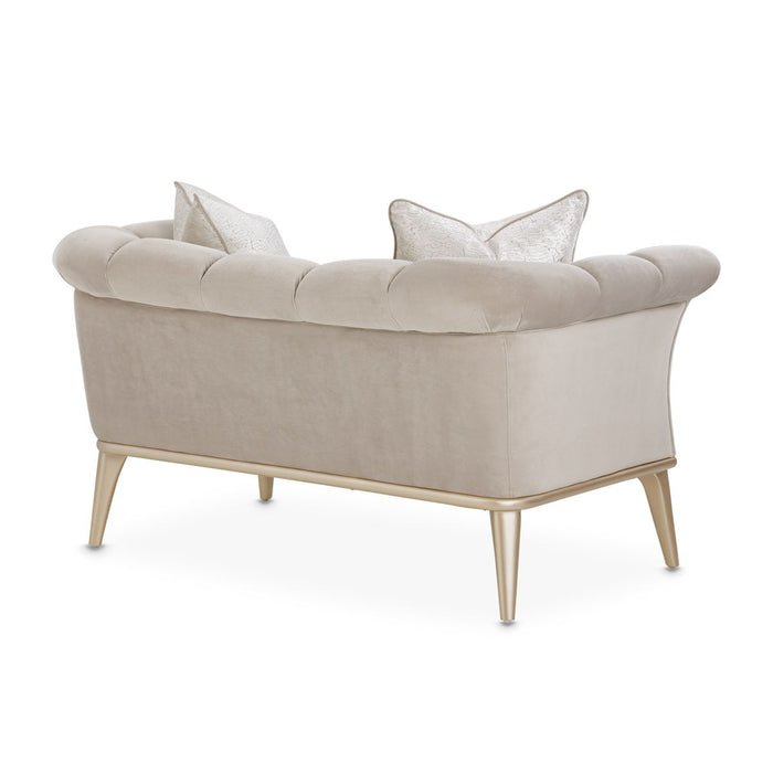 AICO Yvette Chair and A Half in Porcini Medium Champagne - Furniture Land (Milwaukee, WI)