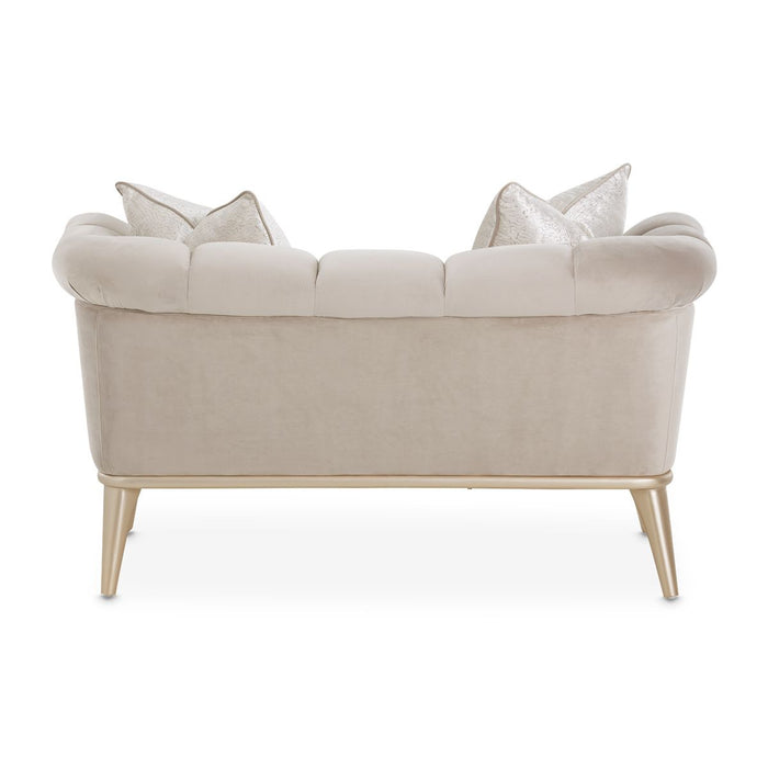 AICO Yvette Chair and A Half in Porcini Medium Champagne - Furniture Land (Milwaukee, WI)