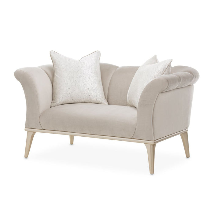 AICO Yvette Chair and A Half in Porcini Medium Champagne - Furniture Land (Milwaukee, WI)