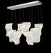 AICO Furniture Lighting Sheer Waves 8 Light Rectangular LED Chandelier with Gold Accent/Chrome - Furniture Land (Milwaukee, WI)