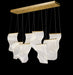 AICO Furniture Lighting Sheer Waves 8 Light Rectangular LED Chandelier in Champagne - Furniture Land (Milwaukee, WI)