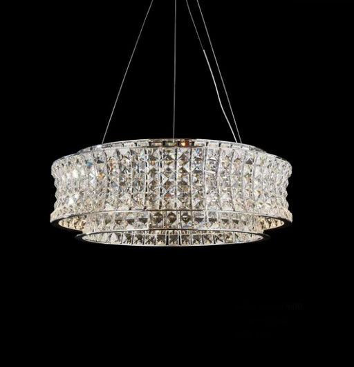 AICO Furniture Lighting Galaxy Large Round LED Chandelier in Chrome - Furniture Land (Milwaukee, WI)
