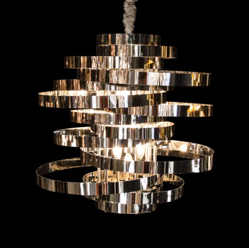 AICO Furniture Lighting Hemispheres 8 Light Chandelier in Silver - Furniture Land (Milwaukee, WI)