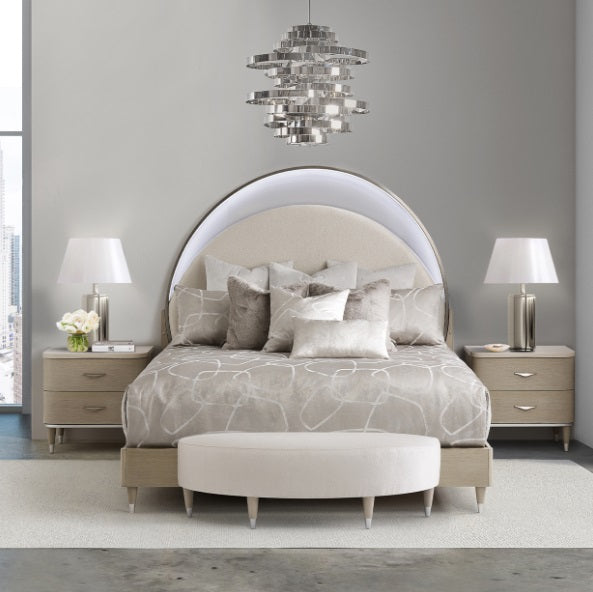 AICO Furniture Lighting Hemispheres 8 Light Chandelier in Silver - Furniture Land (Milwaukee, WI)