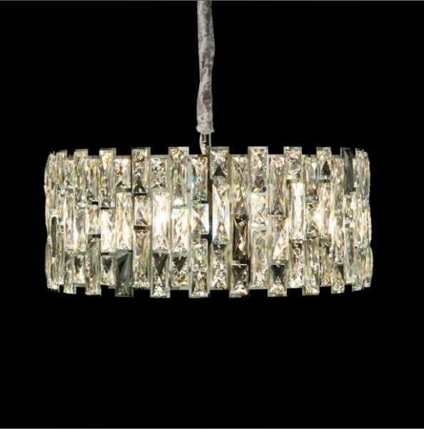 AICO Furniture Lighting Baguette 8 Light Chandelier in Clear - Furniture Land (Milwaukee, WI)