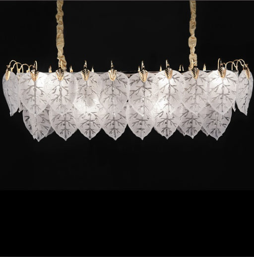 AICO Furniture Lighting Autumn Rectangular Light Chandelier in Clear - Furniture Land (Milwaukee, WI)
