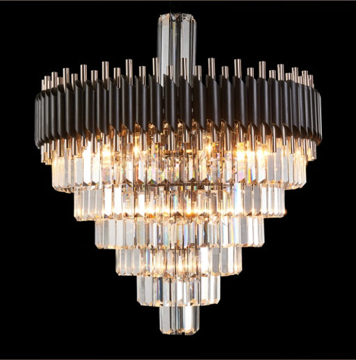 AICO Furniture Lighting Symphony Round 24 Light Chandelier in Clear - Furniture Land (Milwaukee, WI)