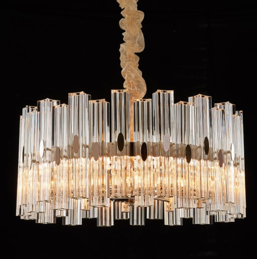 AICO Furniture Lighting Balcony Round 10 Light Chandelier in Clear - Furniture Land (Milwaukee, WI)