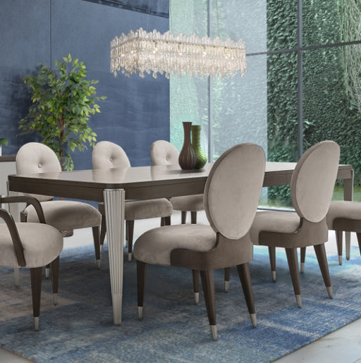 AICO Furniture Lighting Royal Crown Rectangular 12 Light Chandelier in Clear - Furniture Land (Milwaukee, WI)