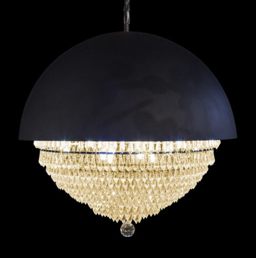 AICO Furniture Lighting Eclipse LED Light Chandelier with Black Dome in Clear - Furniture Land (Milwaukee, WI)