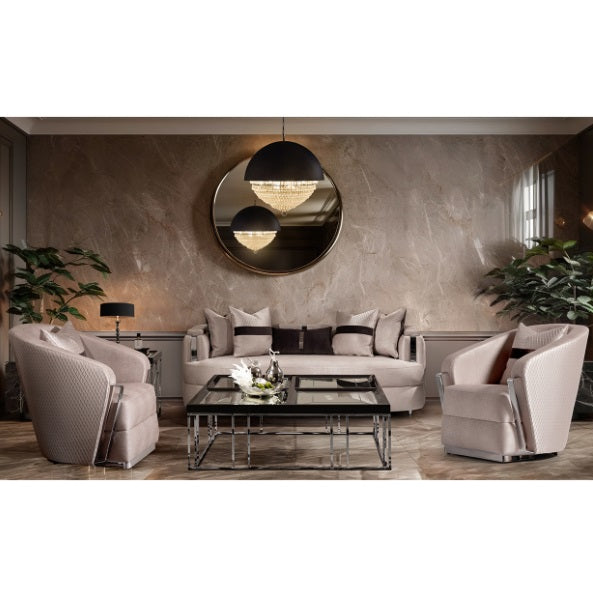 AICO Furniture Lighting Eclipse LED Light Chandelier with Black Dome in Clear - Furniture Land (Milwaukee, WI)