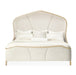 AICO Malibu Crest Queen Curved Panel Bed in Chardonnay - Furniture Land (Milwaukee, WI)