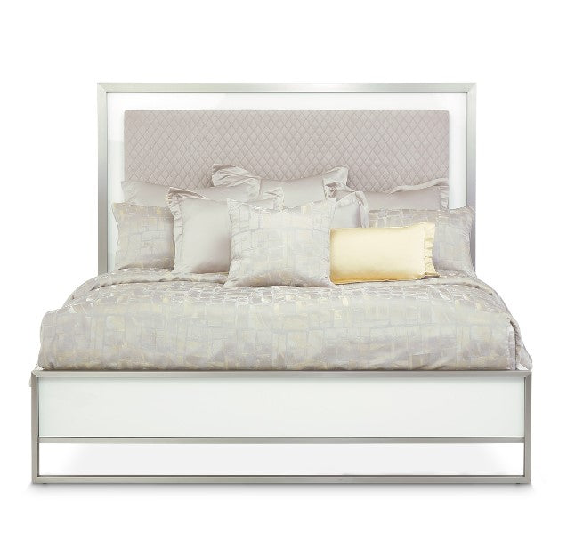 AICO Marquee Queen Panel Bed in Cloud White KI-MRQEQN-108 - Furniture Land (Milwaukee, WI)