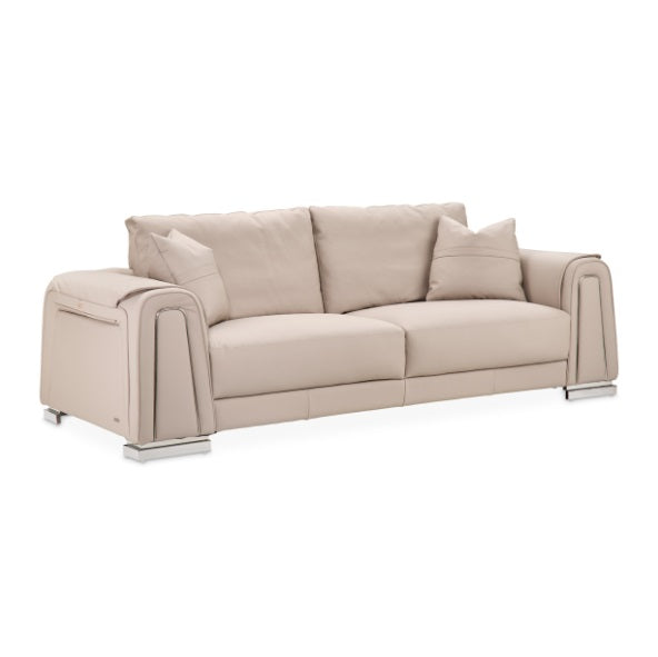AICO Furniture Mia Bella Bergamo Sofa in Stainless Steel - Furniture Land (Milwaukee, WI)