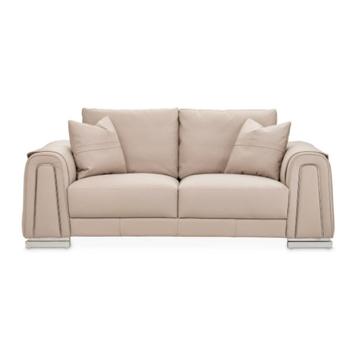 AICO Furniture Mia Bella Bergamo Loveseat in Stainless Steel - Furniture Land (Milwaukee, WI)