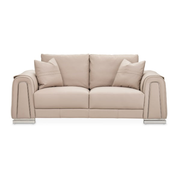 AICO Furniture Mia Bella Bergamo Loveseat in Stainless Steel - Furniture Land (Milwaukee, WI)