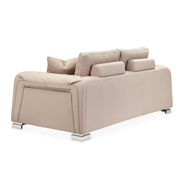 AICO Furniture Mia Bella Bergamo Loveseat in Stainless Steel - Furniture Land (Milwaukee, WI)