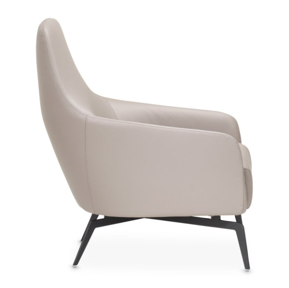 AICO Furniture Mia Bella Bergamo Accent Chair in Stainless Steel - Furniture Land (Milwaukee, WI)
