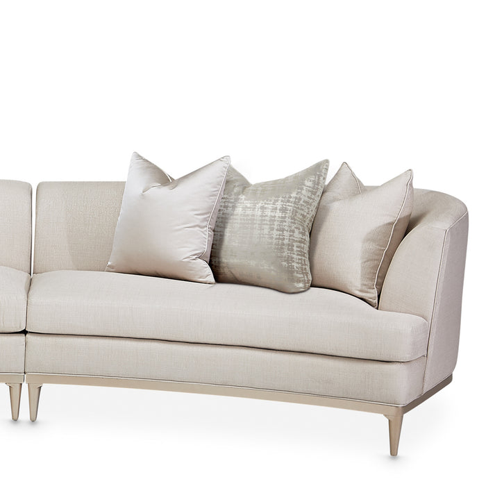 AICO Malibu Crest 3-Piece Sofa Sectional in Pearl Chardonnay - Furniture Land (Milwaukee, WI)