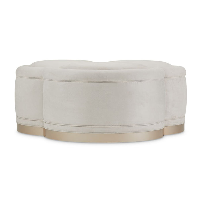 AICO Malibu Crest Cocktail Ottoman in Chardonnay - Furniture Land (Milwaukee, WI)