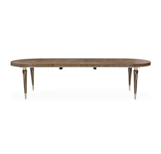 AICO Villa Cherie 4 Leg Oval Dining Table in Hazelnut - Furniture Land (Milwaukee, WI)