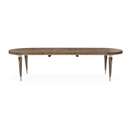 AICO Villa Cherie 4 Leg Oval Dining Table in Hazelnut - Furniture Land (Milwaukee, WI)
