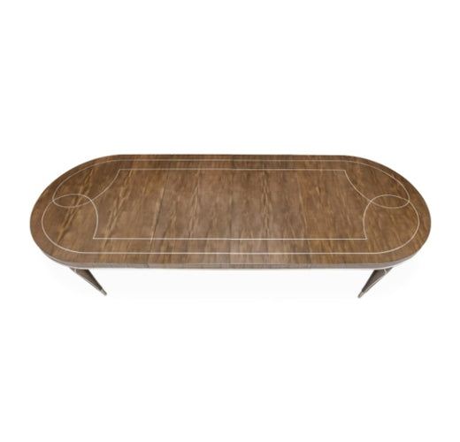 AICO Villa Cherie 4 Leg Oval Dining Table in Hazelnut - Furniture Land (Milwaukee, WI)