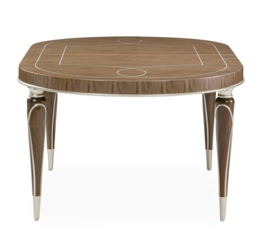 AICO Villa Cherie 4 Leg Oval Dining Table in Hazelnut - Furniture Land (Milwaukee, WI)