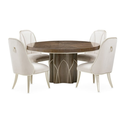 AICO Villa Cherie Round Dining Table in Hazelnut - Furniture Land (Milwaukee, WI)