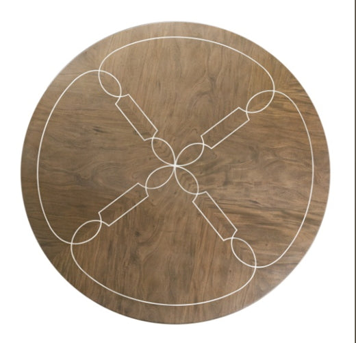 AICO Villa Cherie Round Dining Table in Hazelnut - Furniture Land (Milwaukee, WI)
