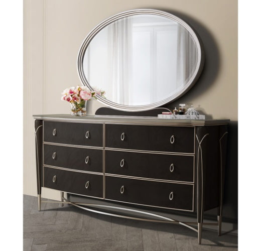 AICO Villa Cherie Dresser Mirror in Hazelnut - Furniture Land (Milwaukee, WI)