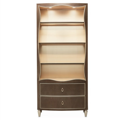 AICO Villa Cherie Bookcase in Hazelnut - Furniture Land (Milwaukee, WI)