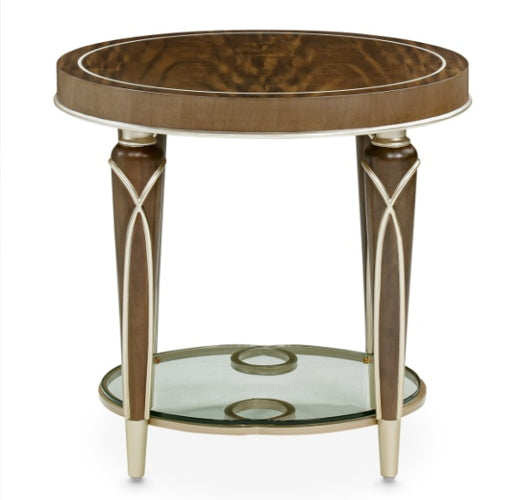AICO Villa Cherie End Table in Hazelnut - Furniture Land (Milwaukee, WI)