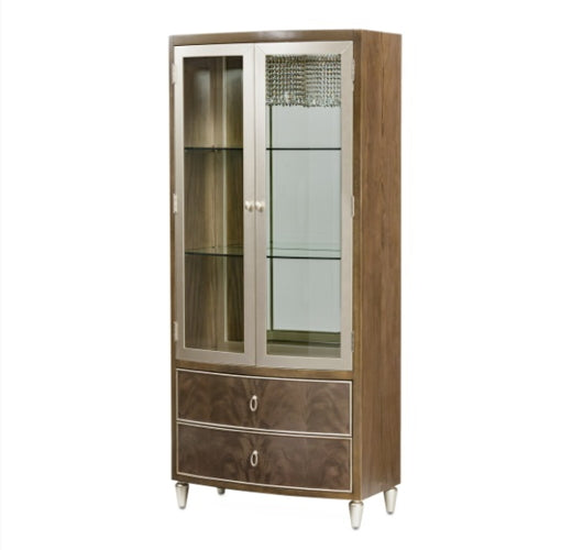 AICO Villa Cherie Display Cabinet in Hazelnut - Furniture Land (Milwaukee, WI)