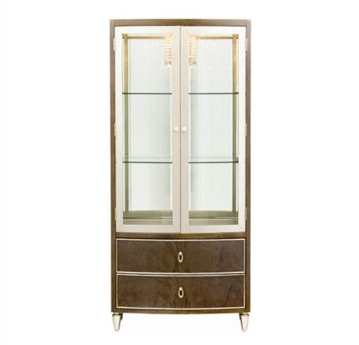 AICO Villa Cherie Display Cabinet in Hazelnut - Furniture Land (Milwaukee, WI)