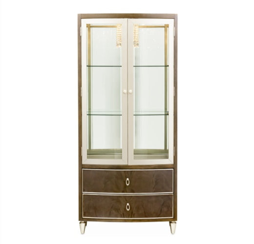 AICO Villa Cherie Display Cabinet in Hazelnut - Furniture Land (Milwaukee, WI)