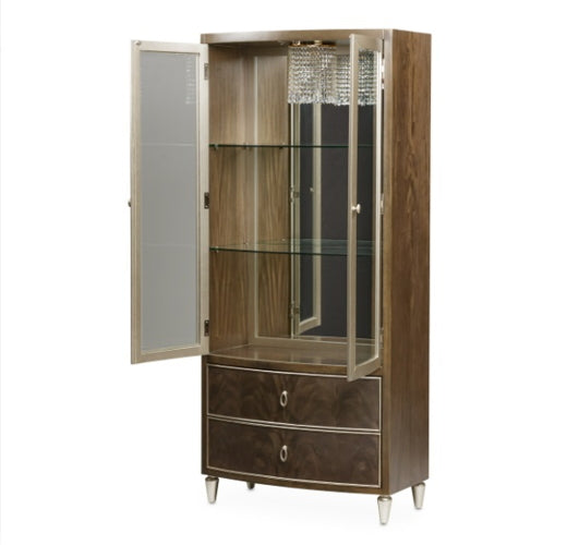 AICO Villa Cherie Display Cabinet in Hazelnut - Furniture Land (Milwaukee, WI)