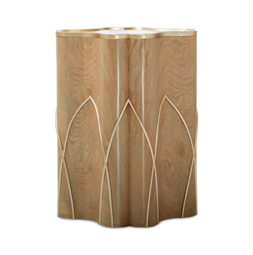 AICO Villa Cherie Chairside Table in Caramel - Furniture Land (Milwaukee, WI)
