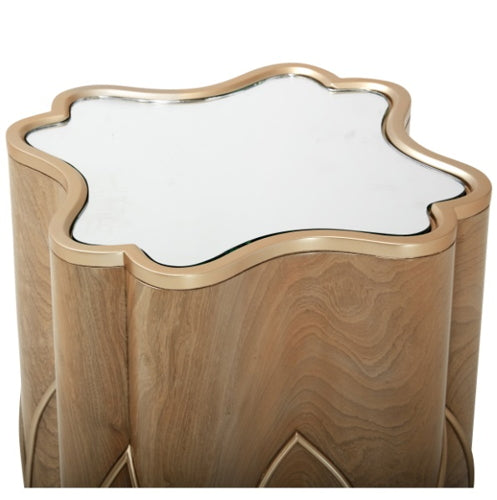 AICO Villa Cherie Chairside Table in Caramel - Furniture Land (Milwaukee, WI)